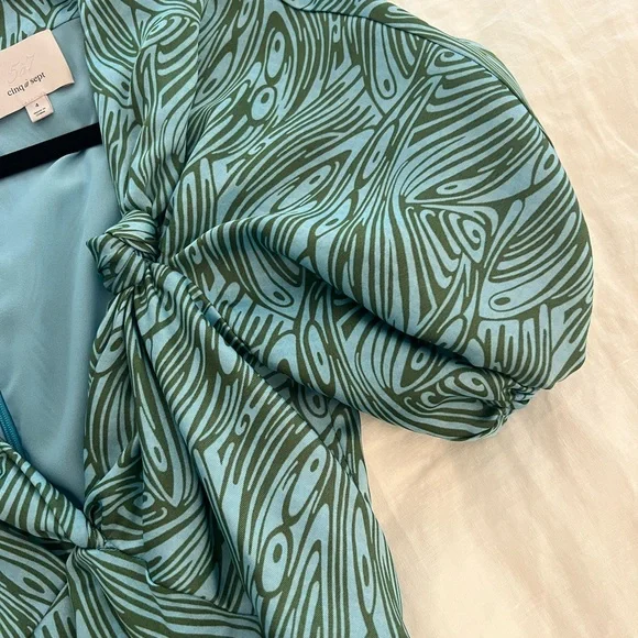 Cinq à Sept Blue and Green Midi Dress - Picture 3 of 5